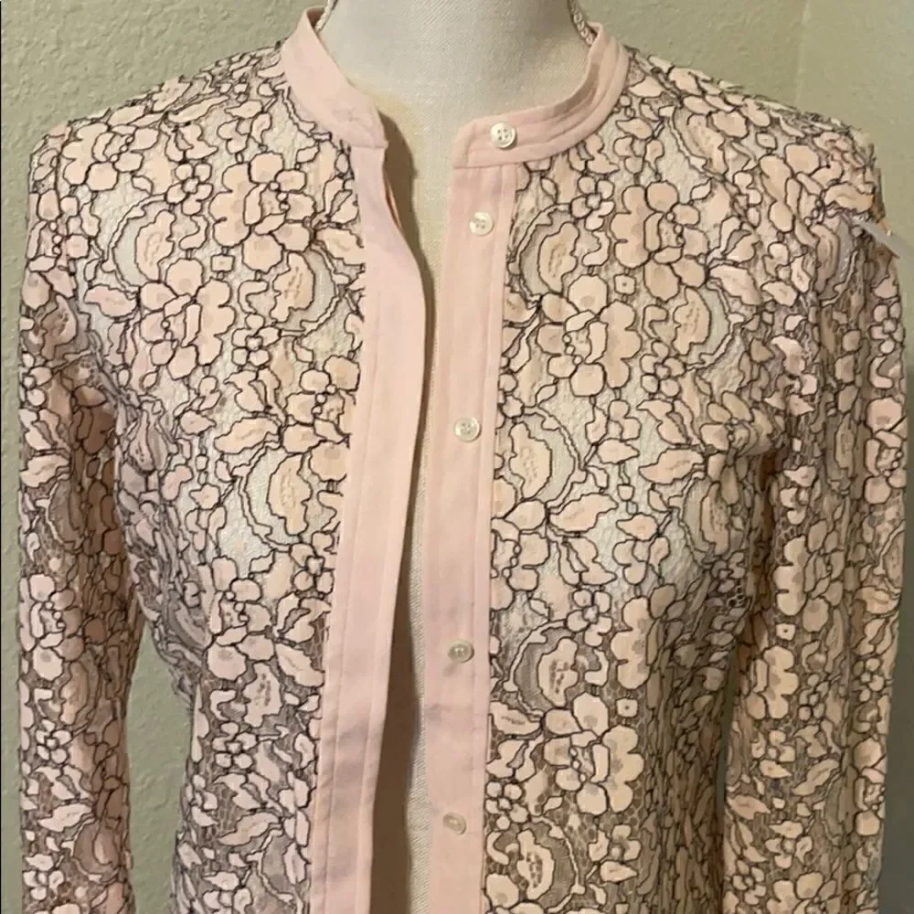 J Crew Button-up lace top